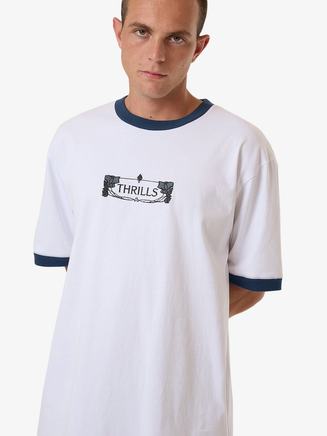 Garden State Oversize Fit Ringer Tee - White