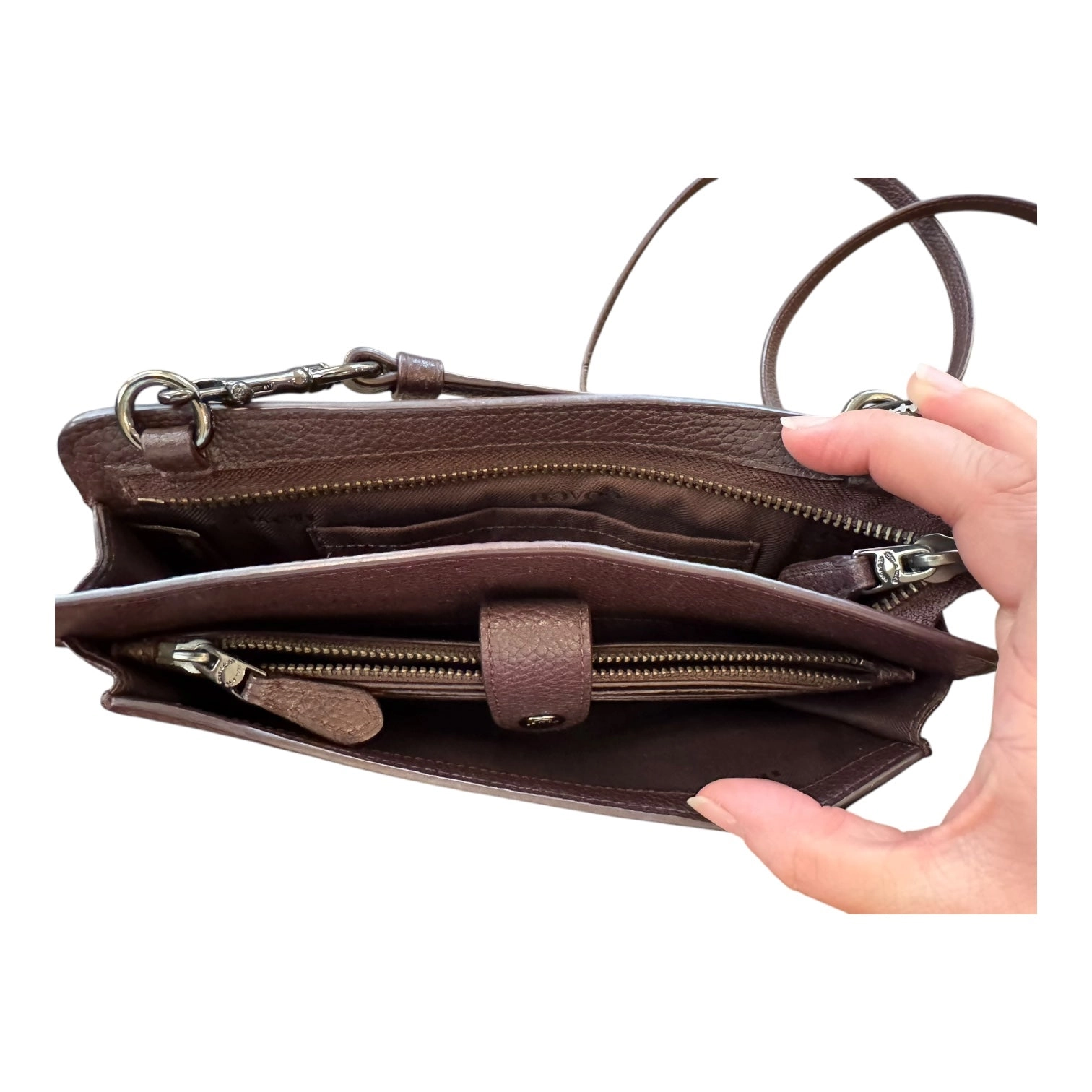 Handbag Designer By Coach In Maroon, Size:Small