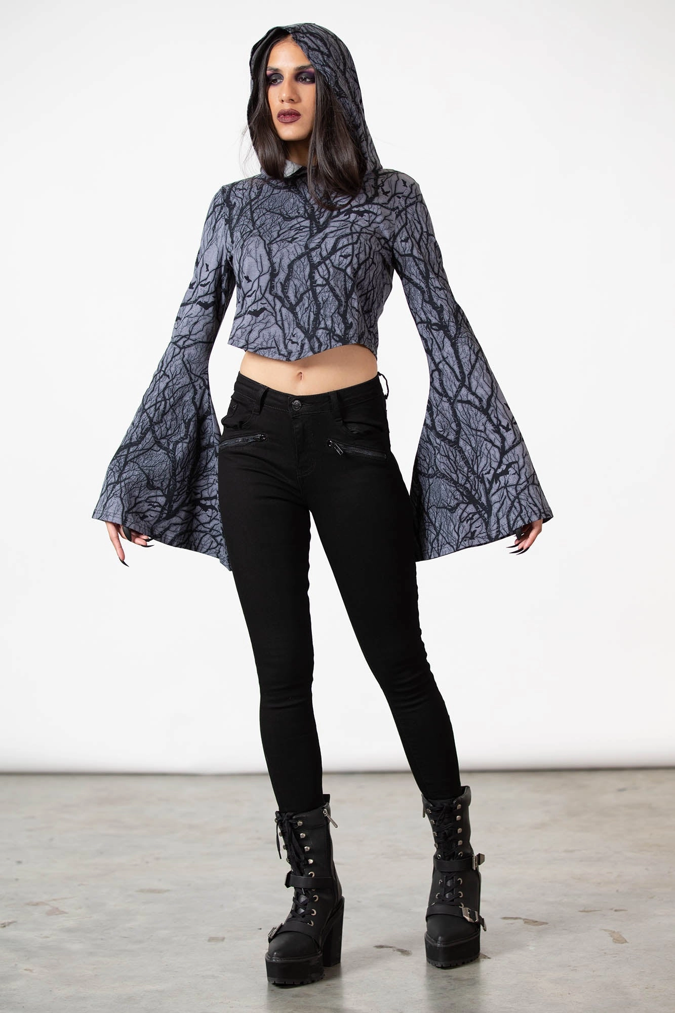 Hexmoon Cropped Hoodie - Resurrect