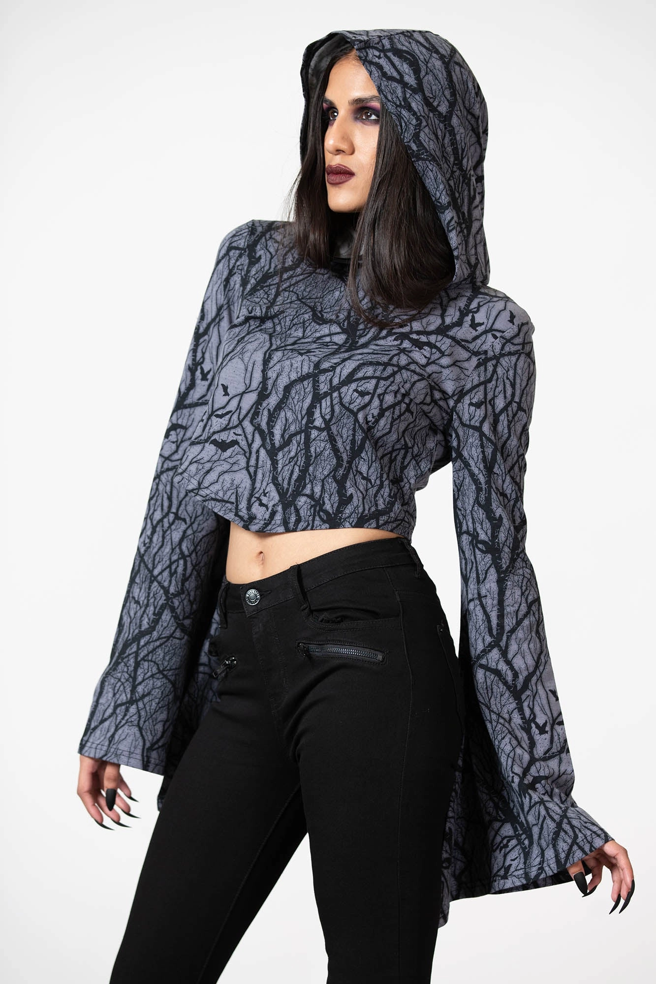 Hexmoon Cropped Hoodie - Resurrect
