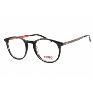 Hugo Men's Eyeglasses - Striped Grey Acetate/Metal Full Rim Frame | HG 1017 0PZH 00