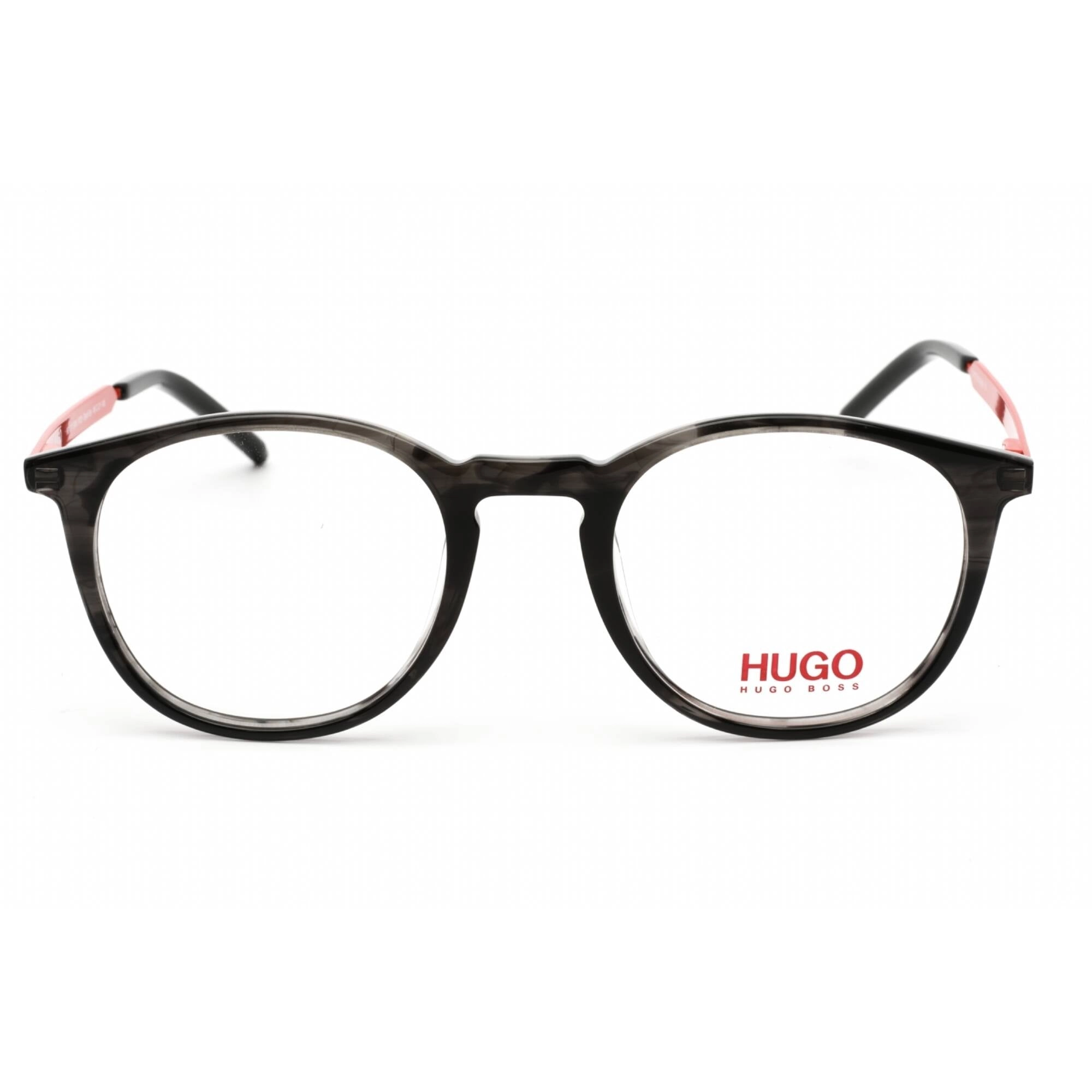 Hugo Men's Eyeglasses - Striped Grey Acetate/Metal Full Rim Frame | HG 1017 0PZH 00