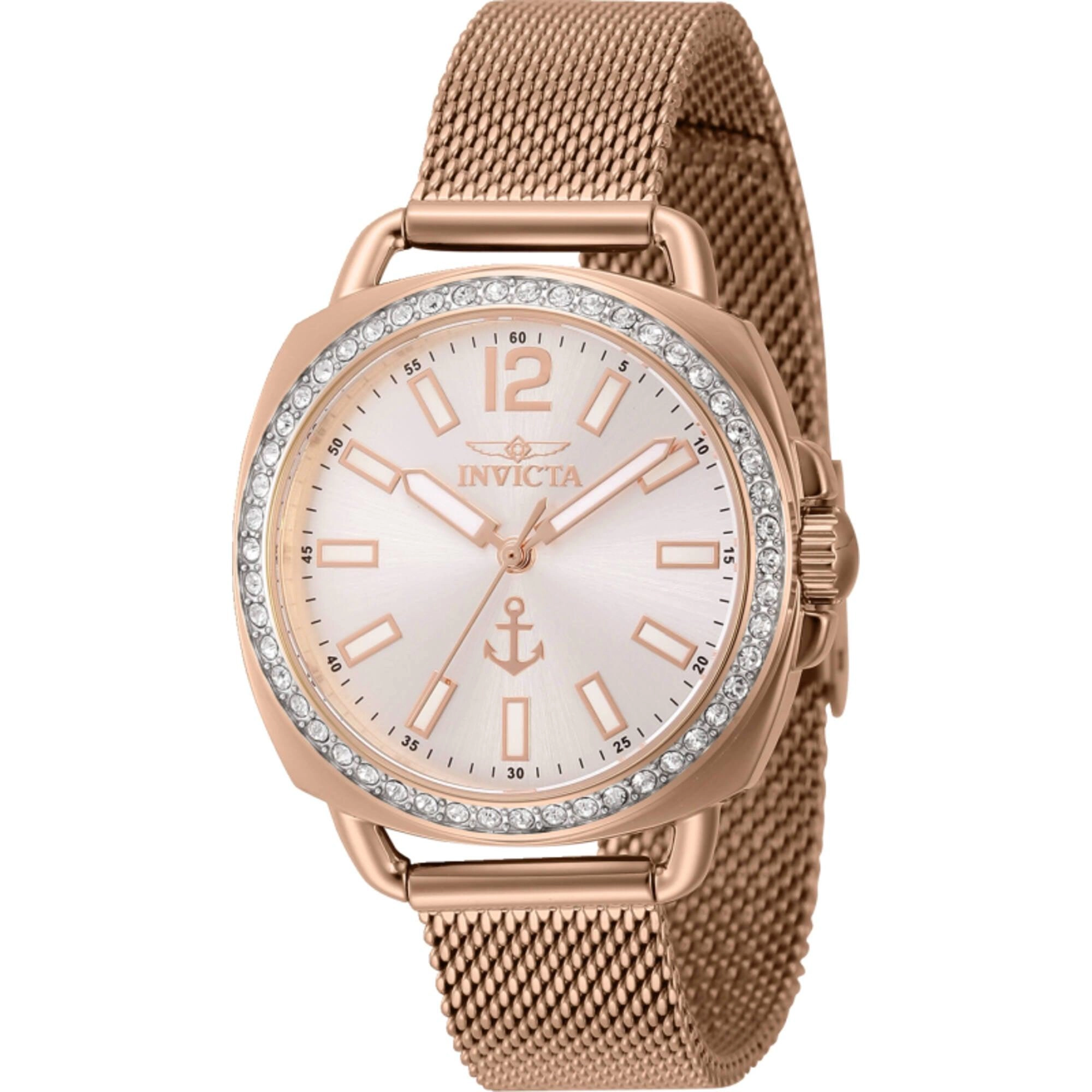 Invicta Women's Quartz Watch - Ocean Voyage Crystal Bezel Silver Tone Dial | 46294