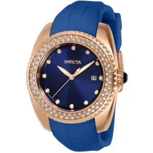 Invicta Women's Watch - Angel Quartz Blue Dial Silicone Rubber Strap Crystal | 39249