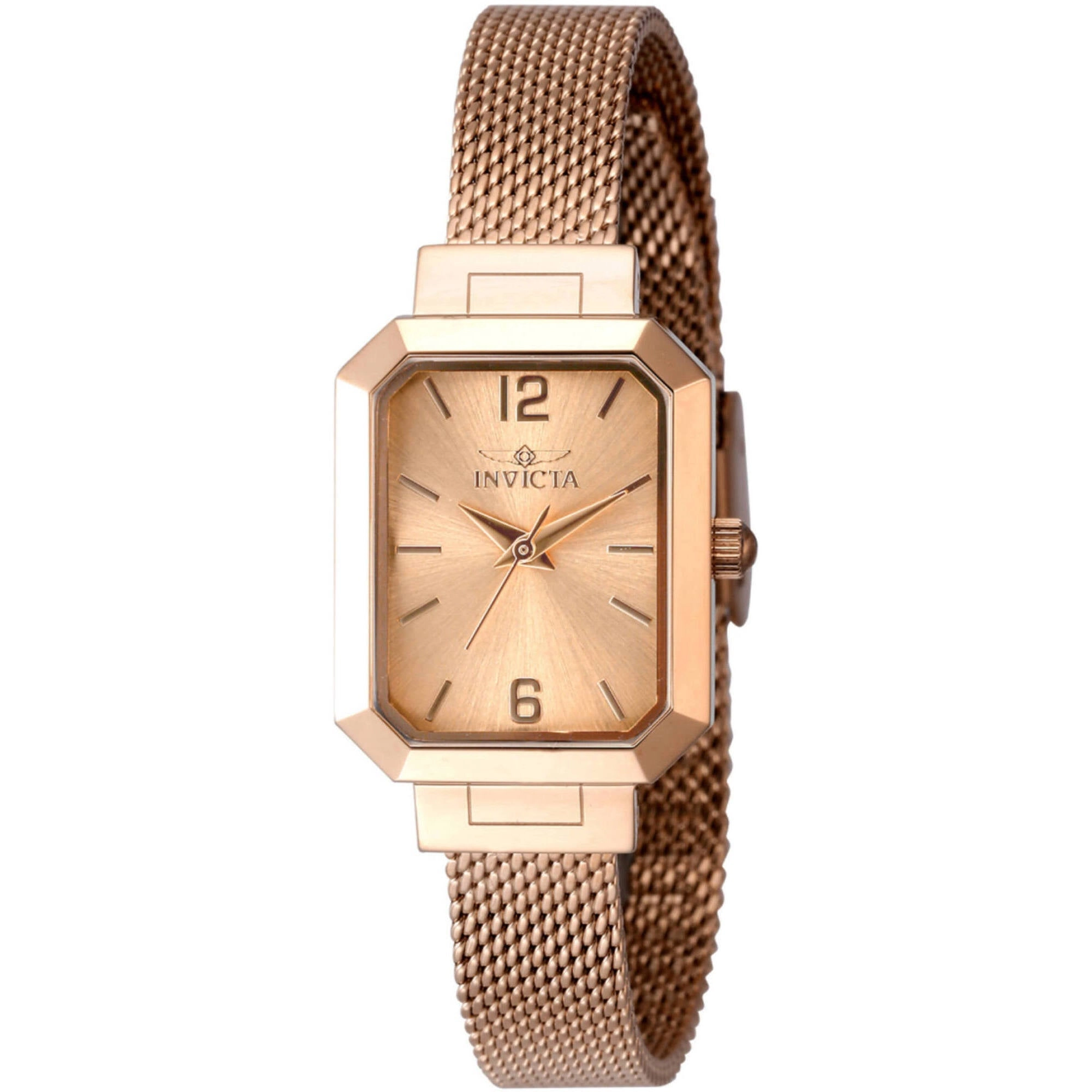 Invicta Women's Watch - Angel Quartz Rectangular Rose Gold Tone Dial Bracelet | 48153