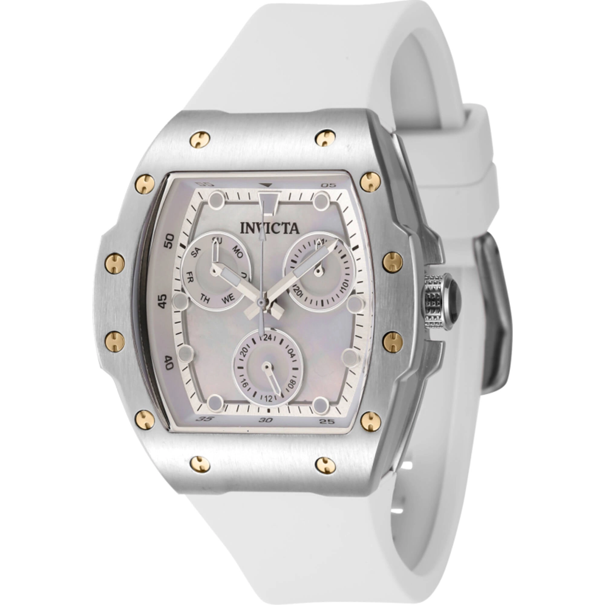 Invicta Women's Watch - Racing Mother of Pearl Dial White Rubber Strap Quartz | 45640