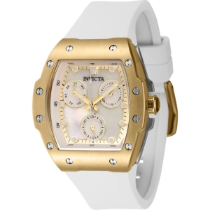 Invicta Women's Watch - Racing White and Gold Mop Dial Silicone Strap Quartz | 45643