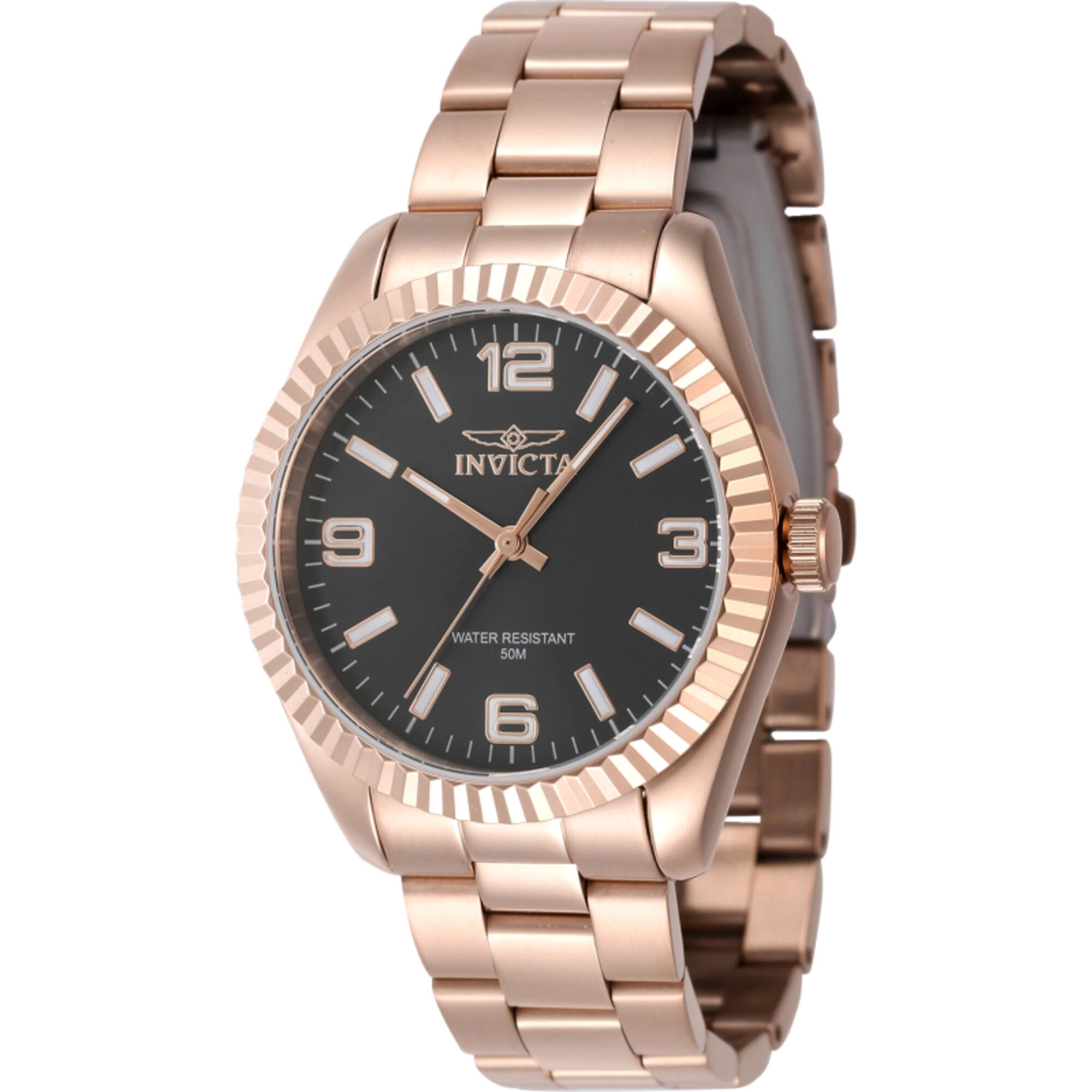 Invicta Women's Watch - Specialty Quartz Black Dial Rose Gold Steel Bracelet | 47476