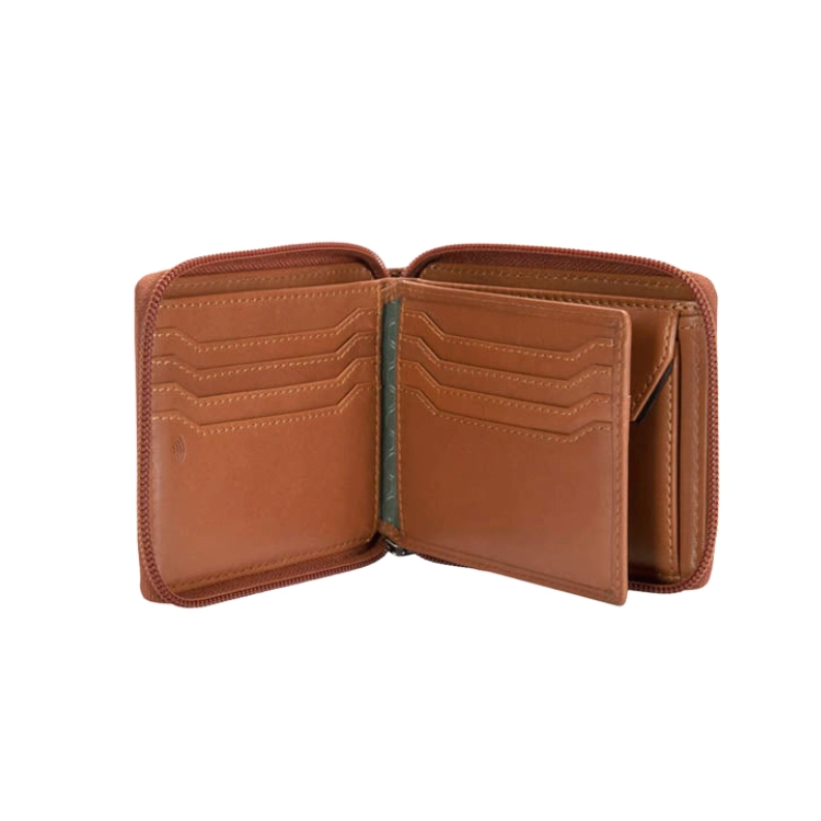 Jekyll & Hide Large Zip Around Wallet With Coin - Tan