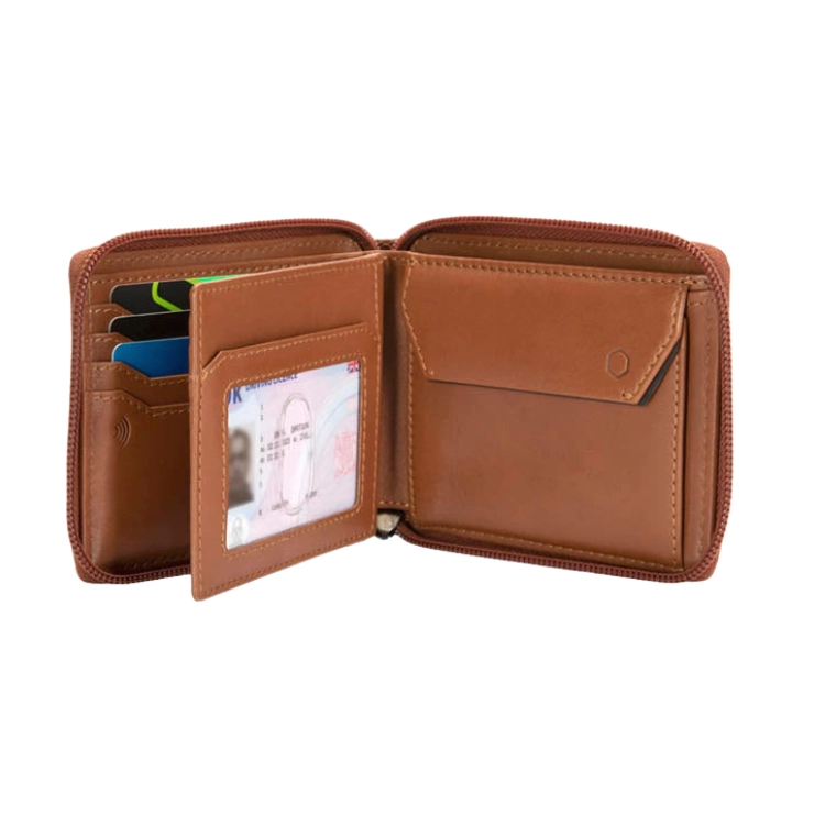 Jekyll & Hide Large Zip Around Wallet With Coin - Tan