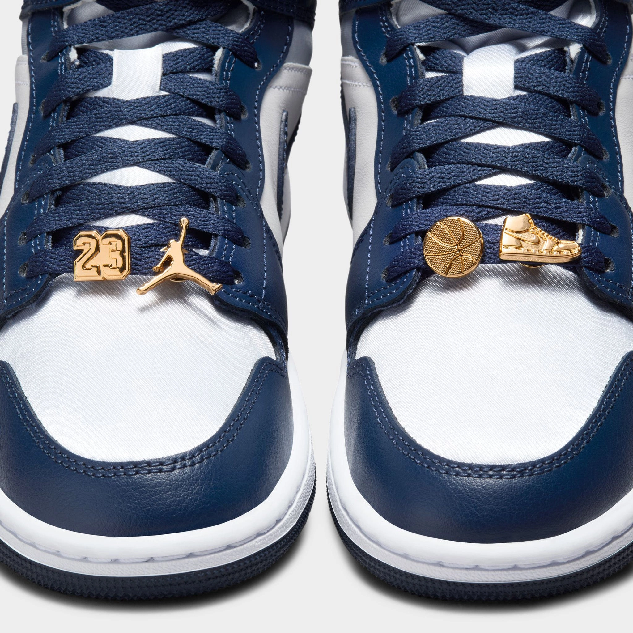 Jordan Women's 1 Mid Football Grey / Midnight Navy - White