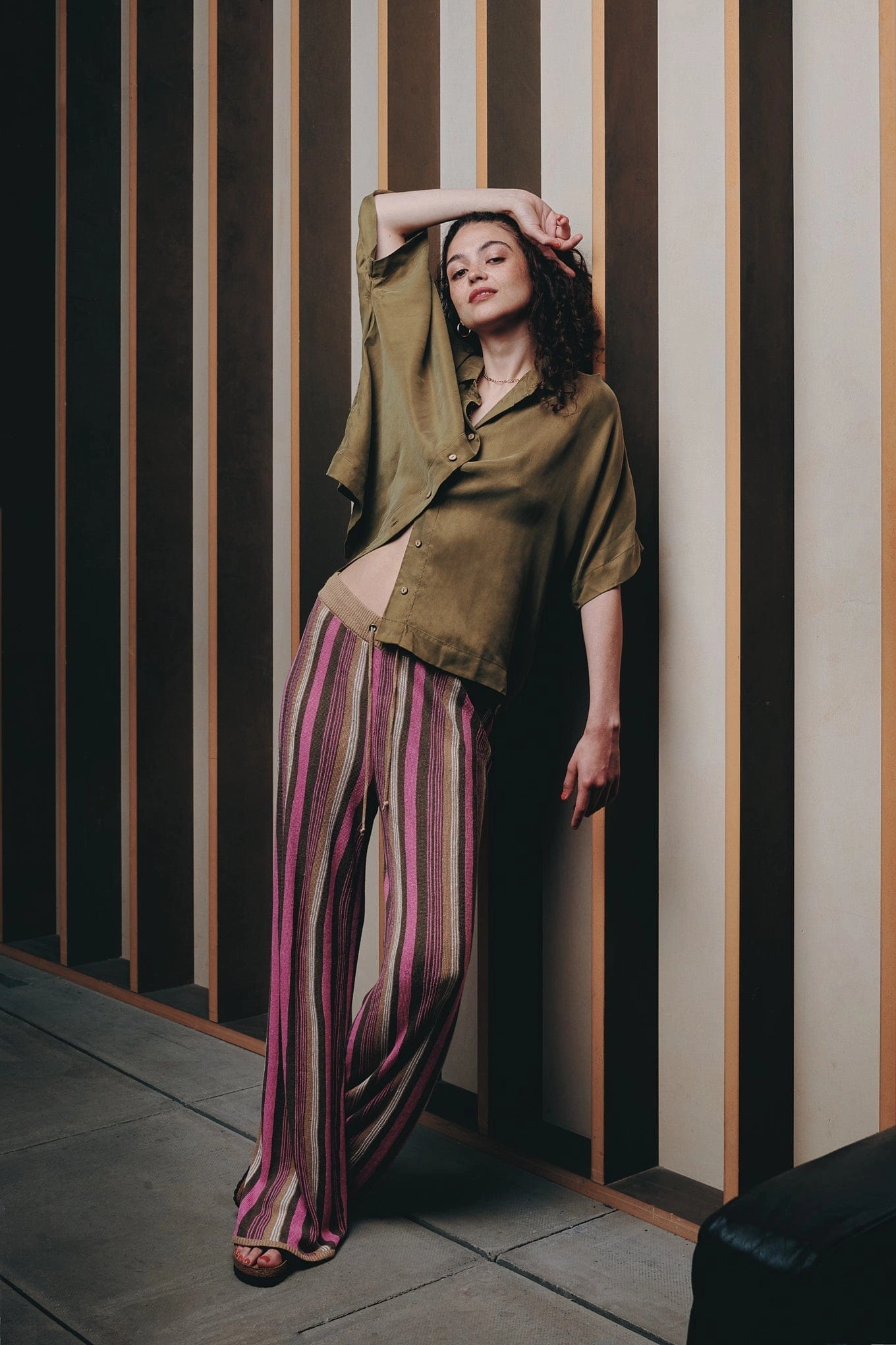 Kimono Women's Cupro Shirt | Army Green