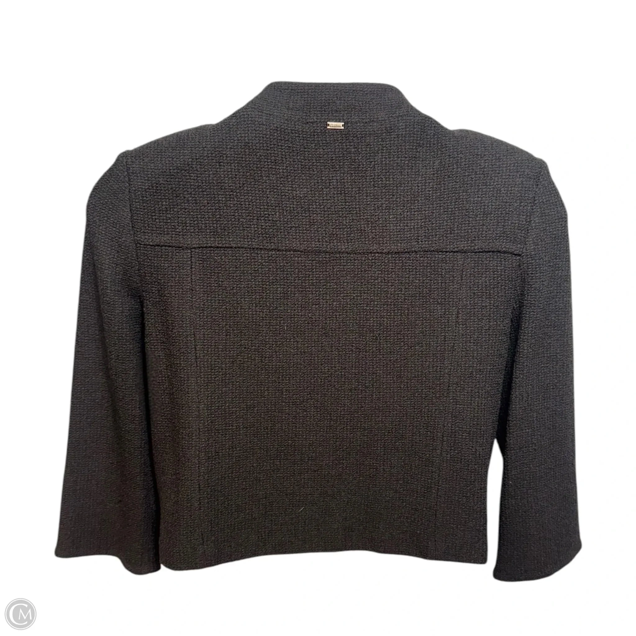 Knit Cropped Wool Blend Blazer Designer By St John Collection In Brown, Size: M