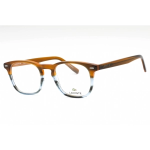 Lacoste Men's Eyeglasses - Striped Brown/Blue Plastic Square Full Rim | L2832 215