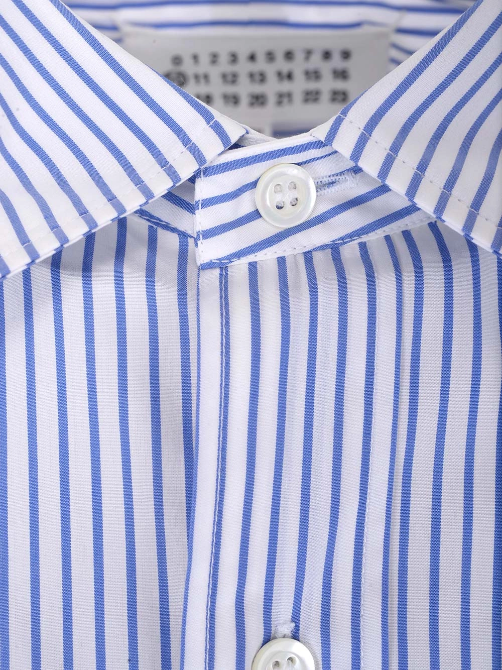 Maison Margiela Striped Curved Hem Shirt