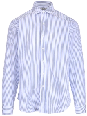 Maison Margiela Striped Curved Hem Shirt