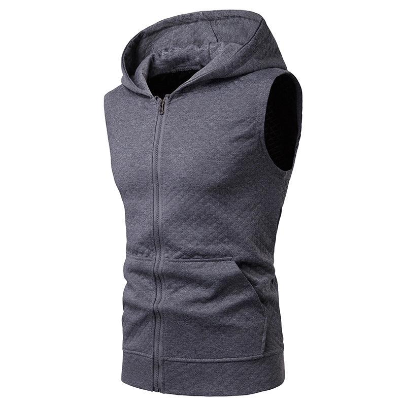Men Hooded Diamond Gera Chain Short Sleeve Hip Hop Sports T-shirt