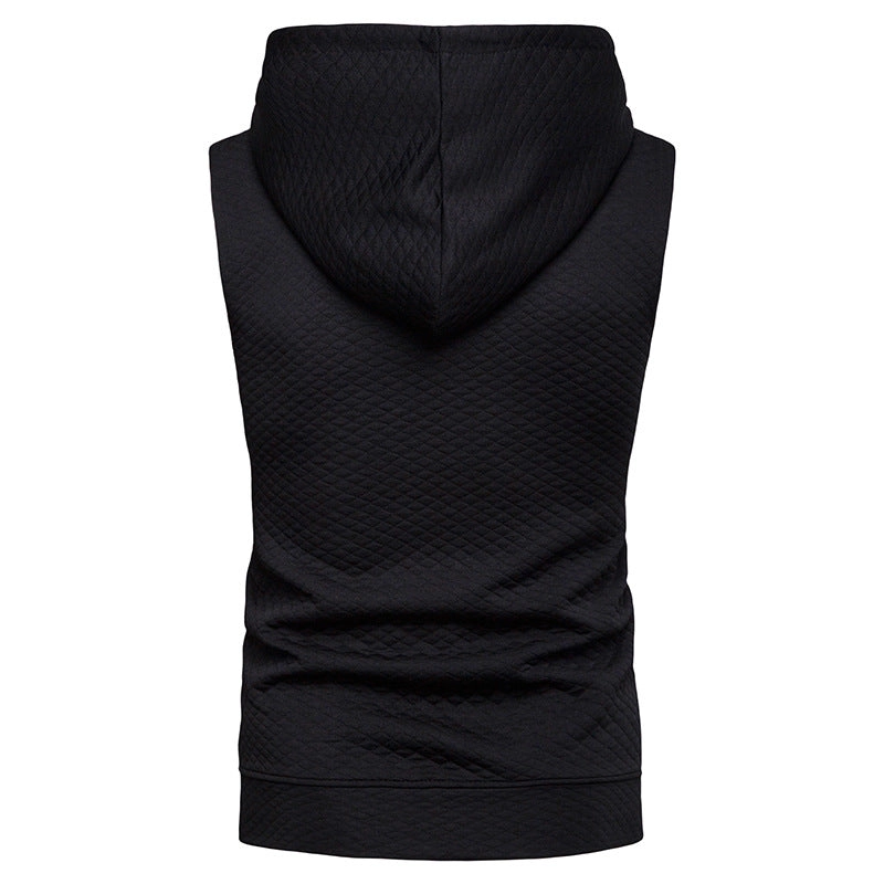 Men Hooded Diamond Gera Chain Short Sleeve Hip Hop Sports T-shirt