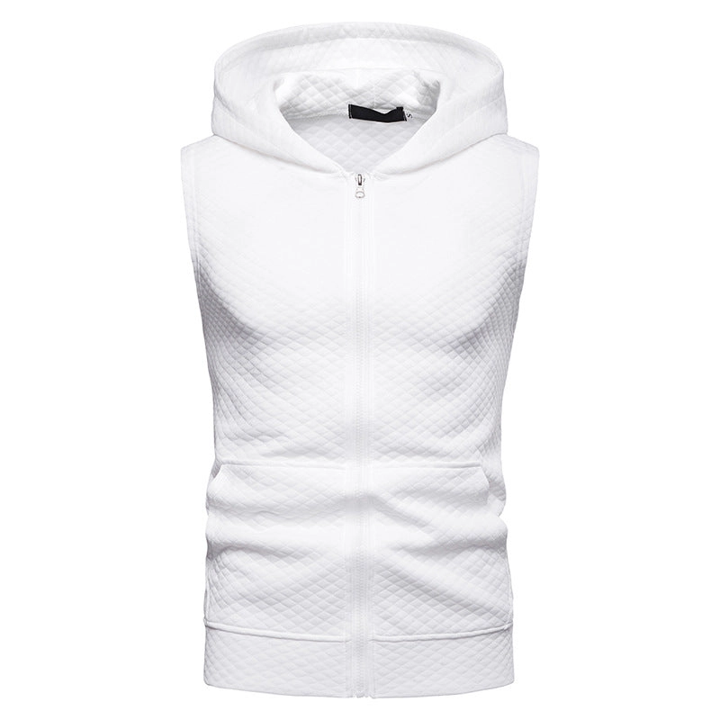 Men Hooded Diamond Gera Chain Short Sleeve Hip Hop Sports T-shirt