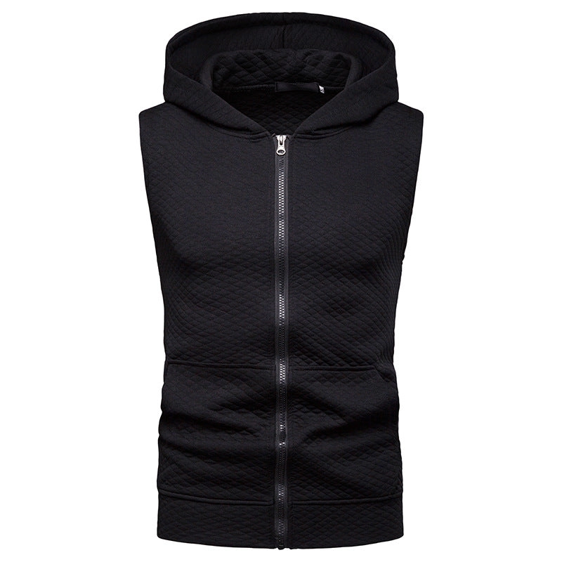 Men Hooded Diamond Gera Chain Short Sleeve Hip Hop Sports T-shirt