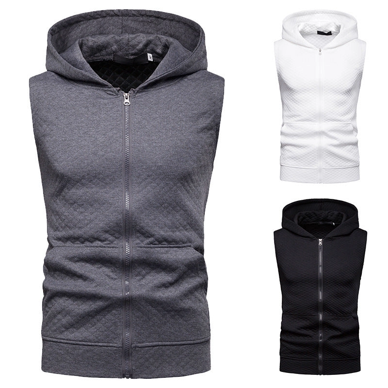 Men Hooded Diamond Gera Chain Short Sleeve Hip Hop Sports T-shirt