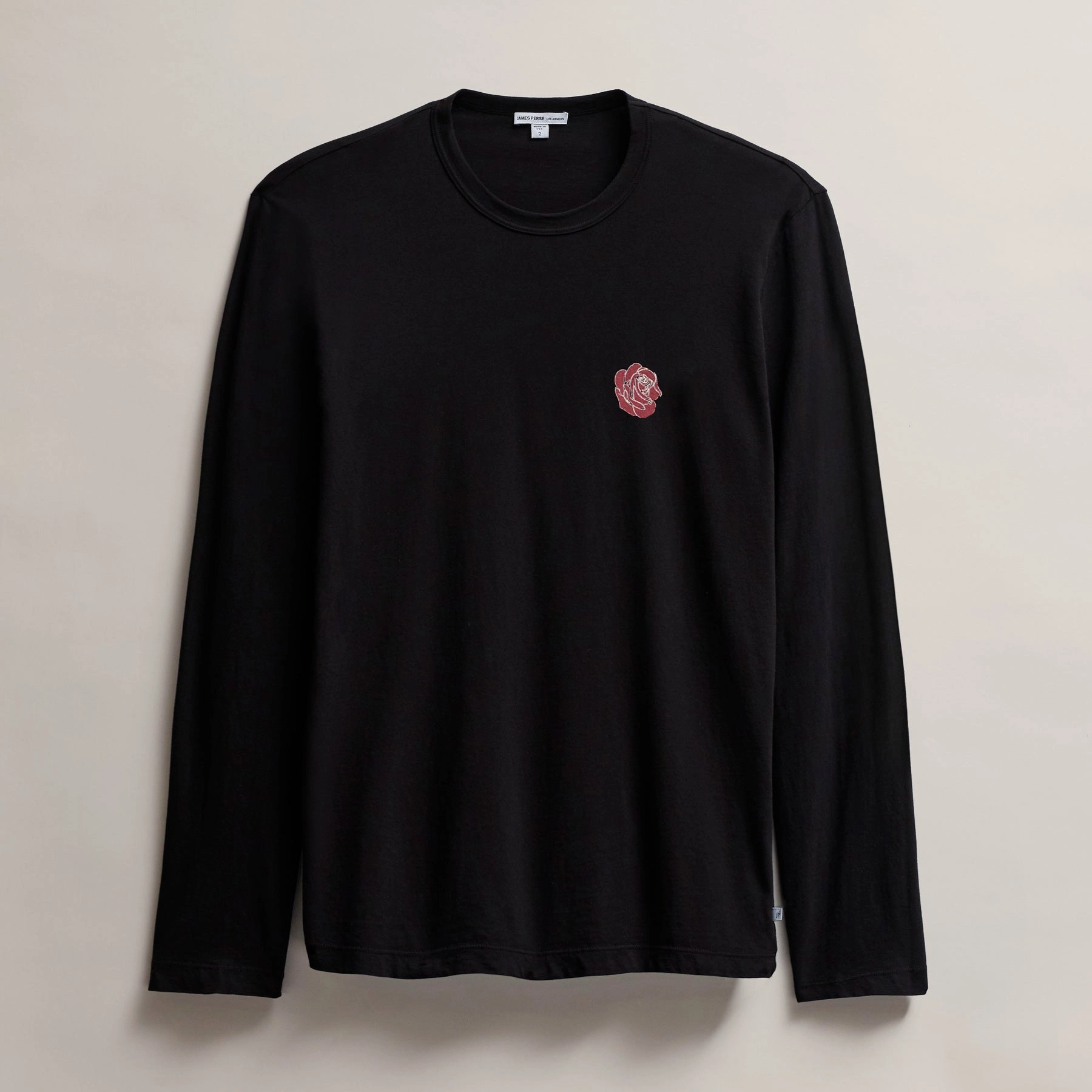 Men's Grateful Dead Rose Long Sleeve Crew - Black W/ Red