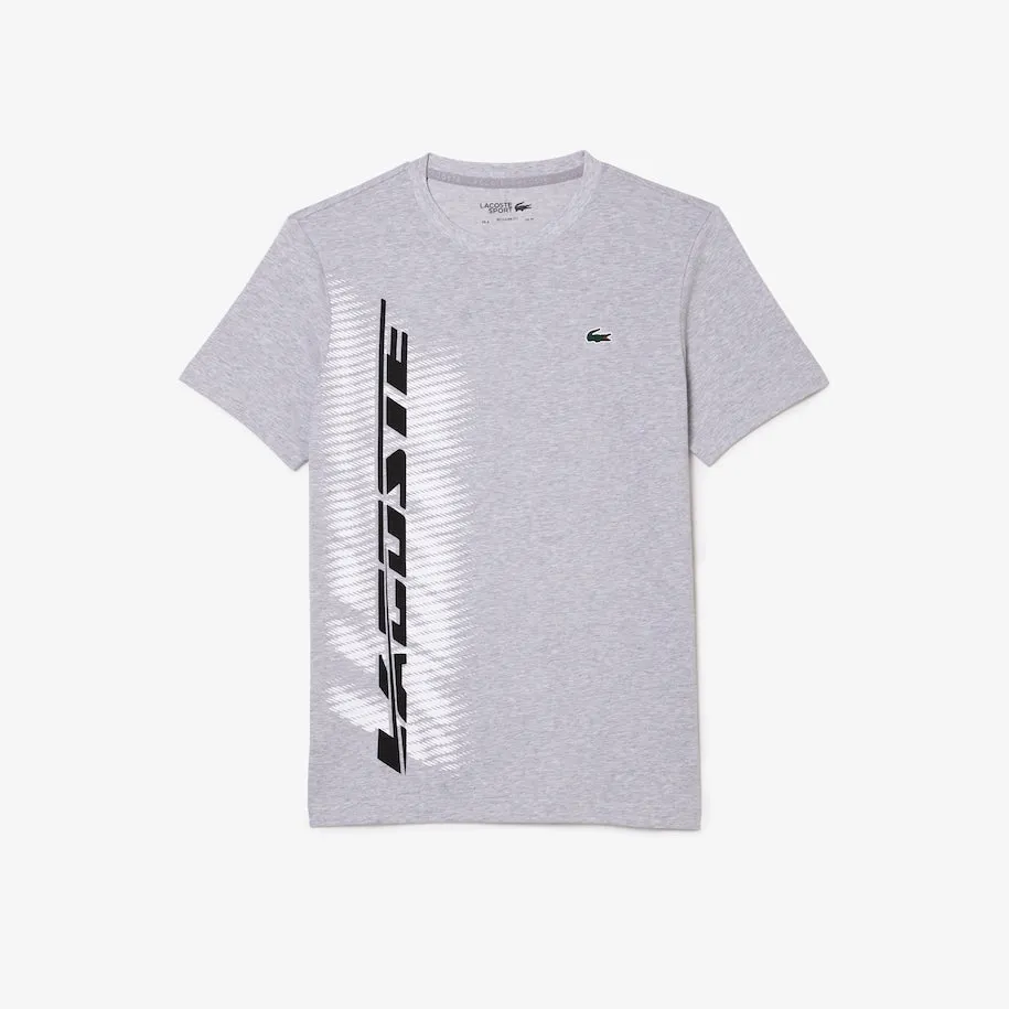 Men’s Sport Regular Fit T-shirt With Contrast Branding Grey Chine