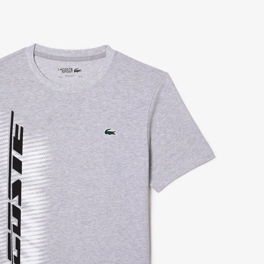Men’s Sport Regular Fit T-shirt With Contrast Branding Grey Chine