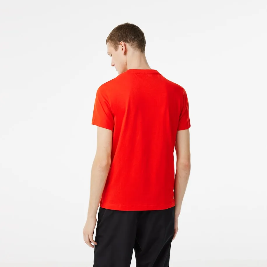 Men’s Sport Regular Fit T-shirt With Contrast Branding Red