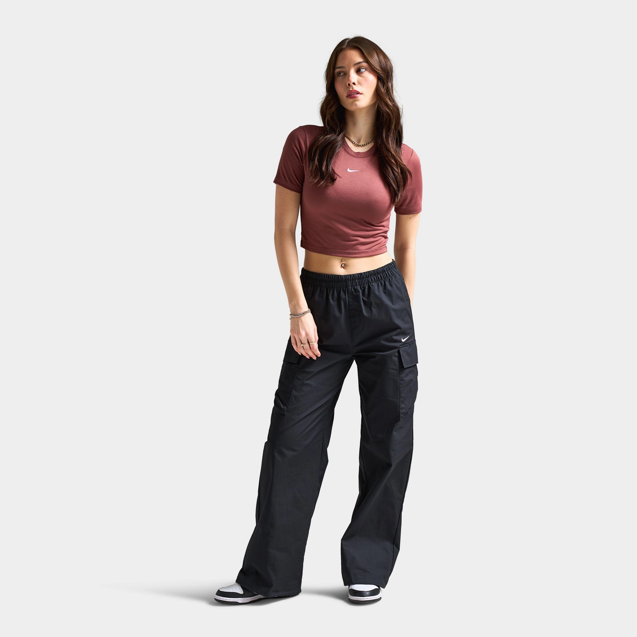 Nike Sportswear Women's Mid-Rise Cargo Pants Black / White