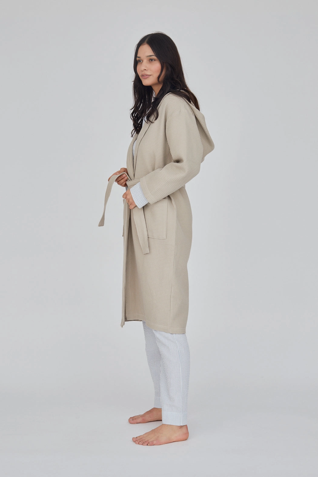 Nora Long Robe GOTS - Feather Gray