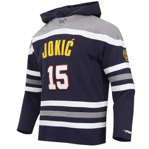 Nuggets #15 Nikola Jokic Colorblock Fleece P/O Hoody