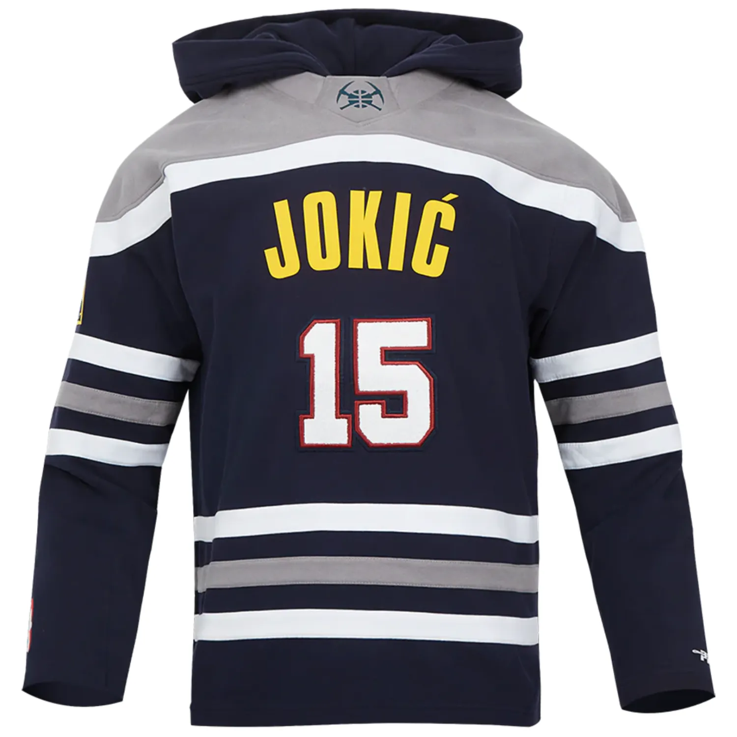 Nuggets #15 Nikola Jokic Colorblock Fleece P/O Hoody