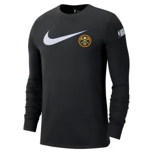 Nuggets Swoosh Essential Long Sleeve T-Shirt - Black