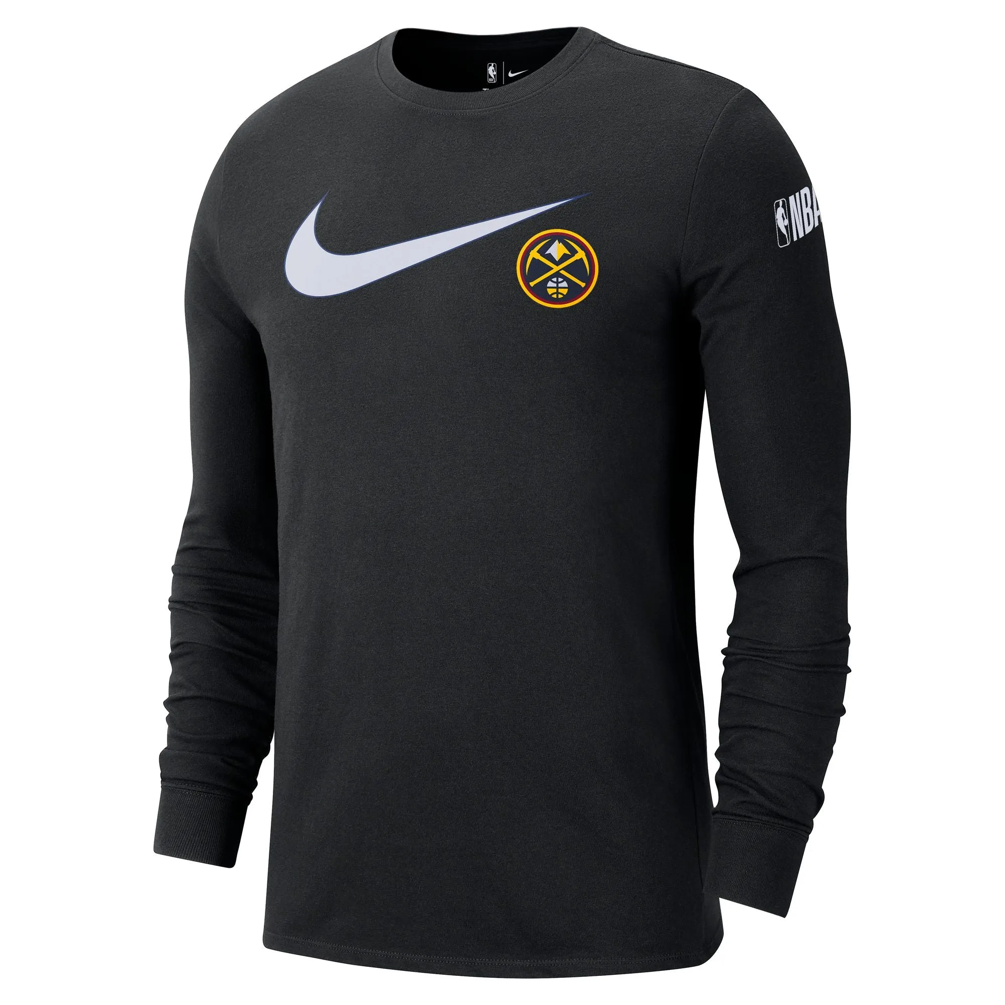 Nuggets Swoosh Essential Long Sleeve T-Shirt - Black