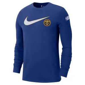 Nuggets Swoosh Essential Long SLeeve T-Shirt - Royal
