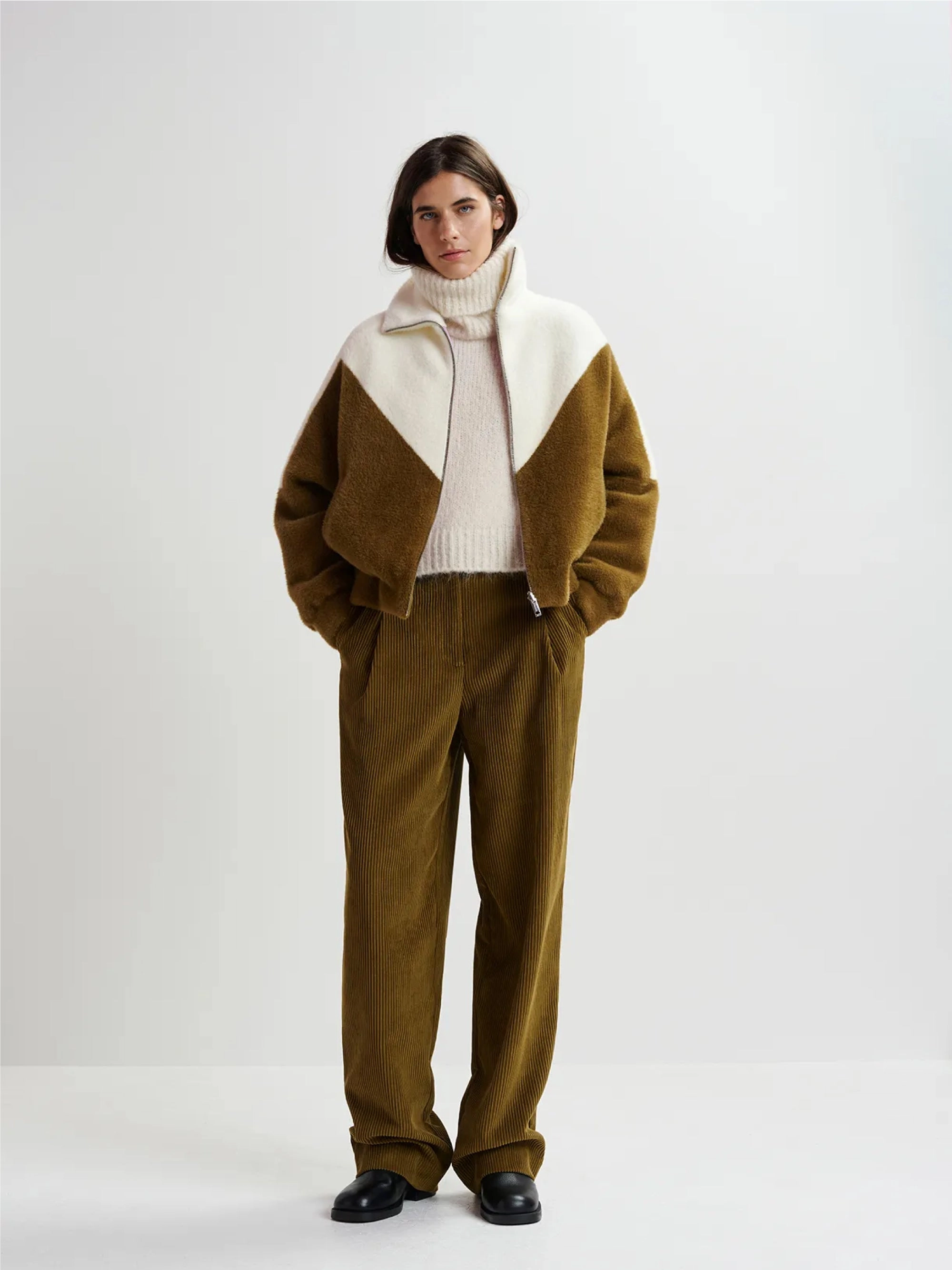 Oversized Reversible Khaki Bomber