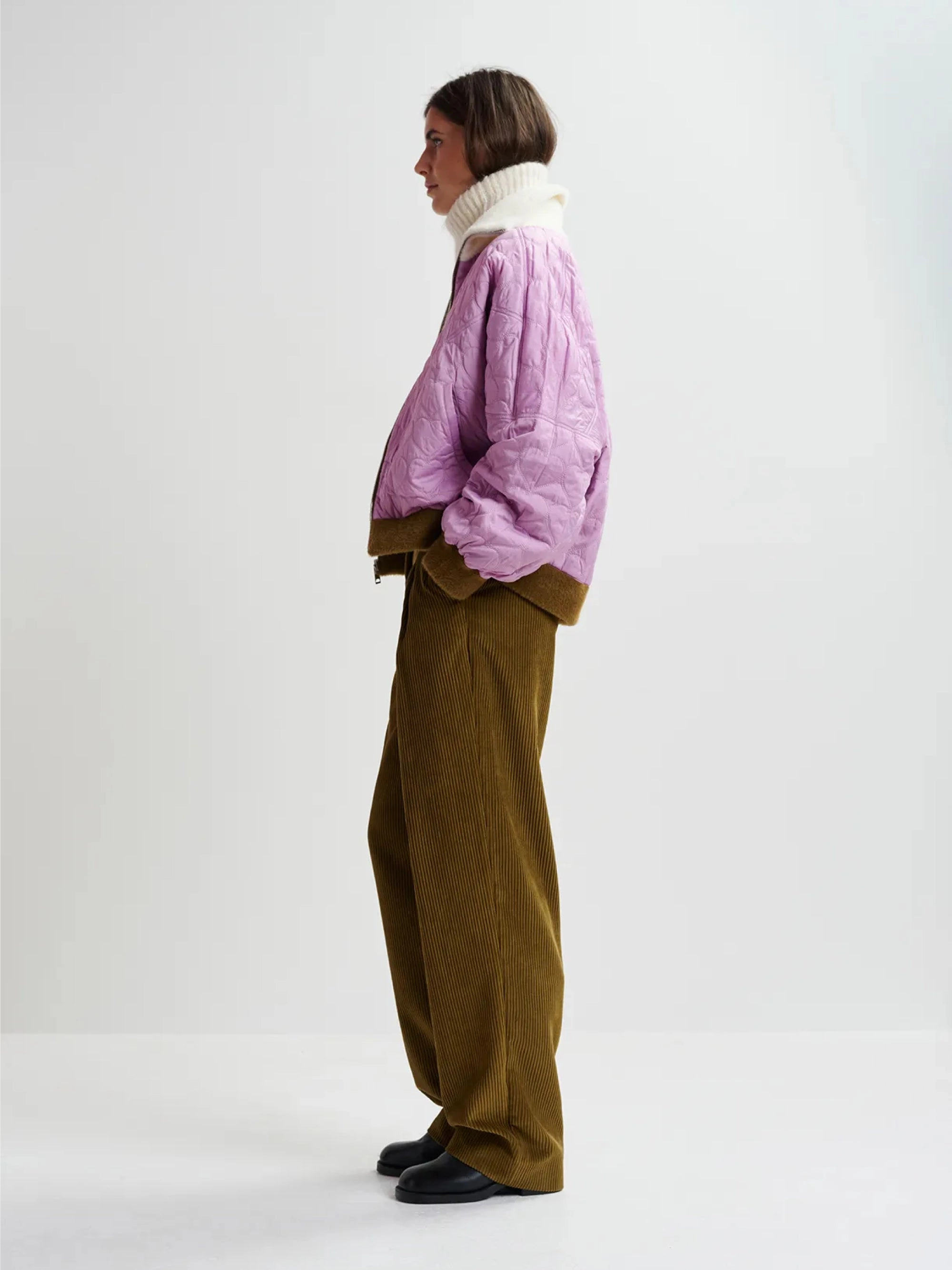 Oversized Reversible Khaki Bomber
