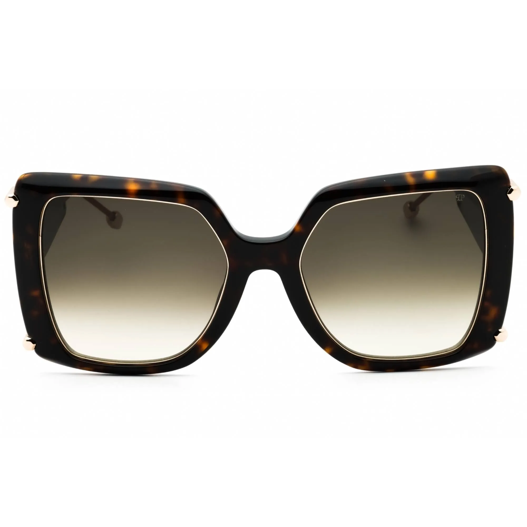 Philipp Plein Women's Sunglasses - Glossy Dark Havana Oversized Frame | SPP121S 0722