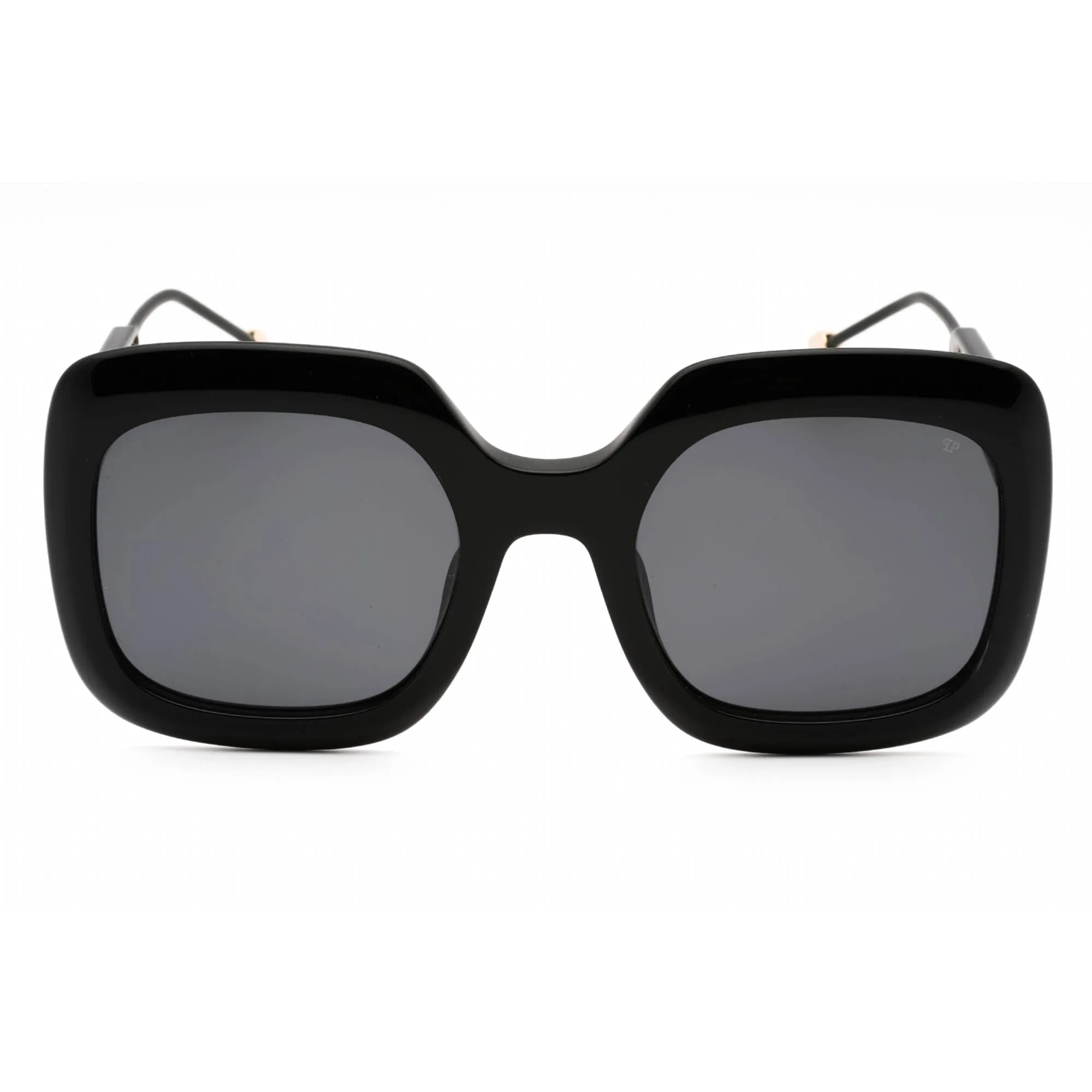 Philipp Plein Women's Sunglasses - Shiny Black Plastic Oversized Frame | SPP065S 0700