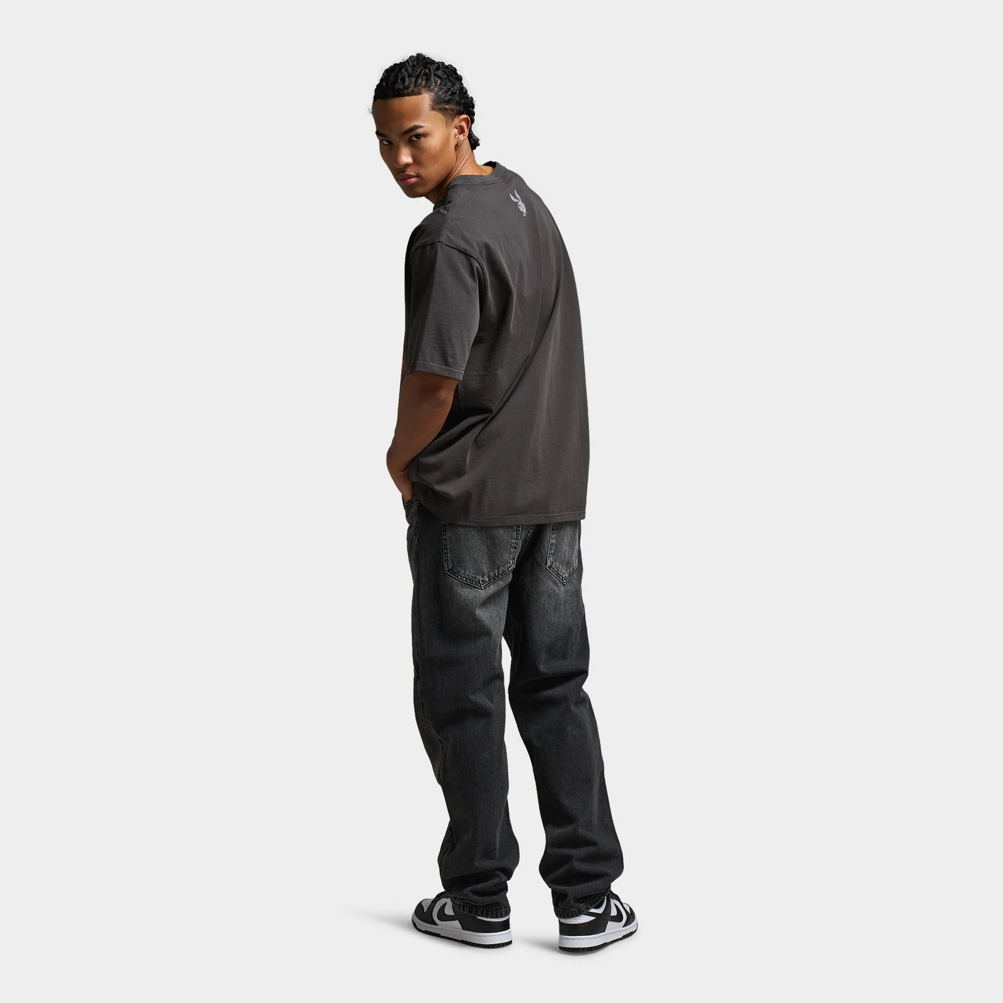 Playboy Diamonte Covers Oversized Graphic T-Shirt / Washed Black