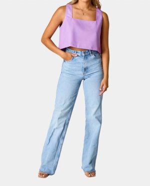 "it's Game Day!" Purple Faux Leather Crop Top
