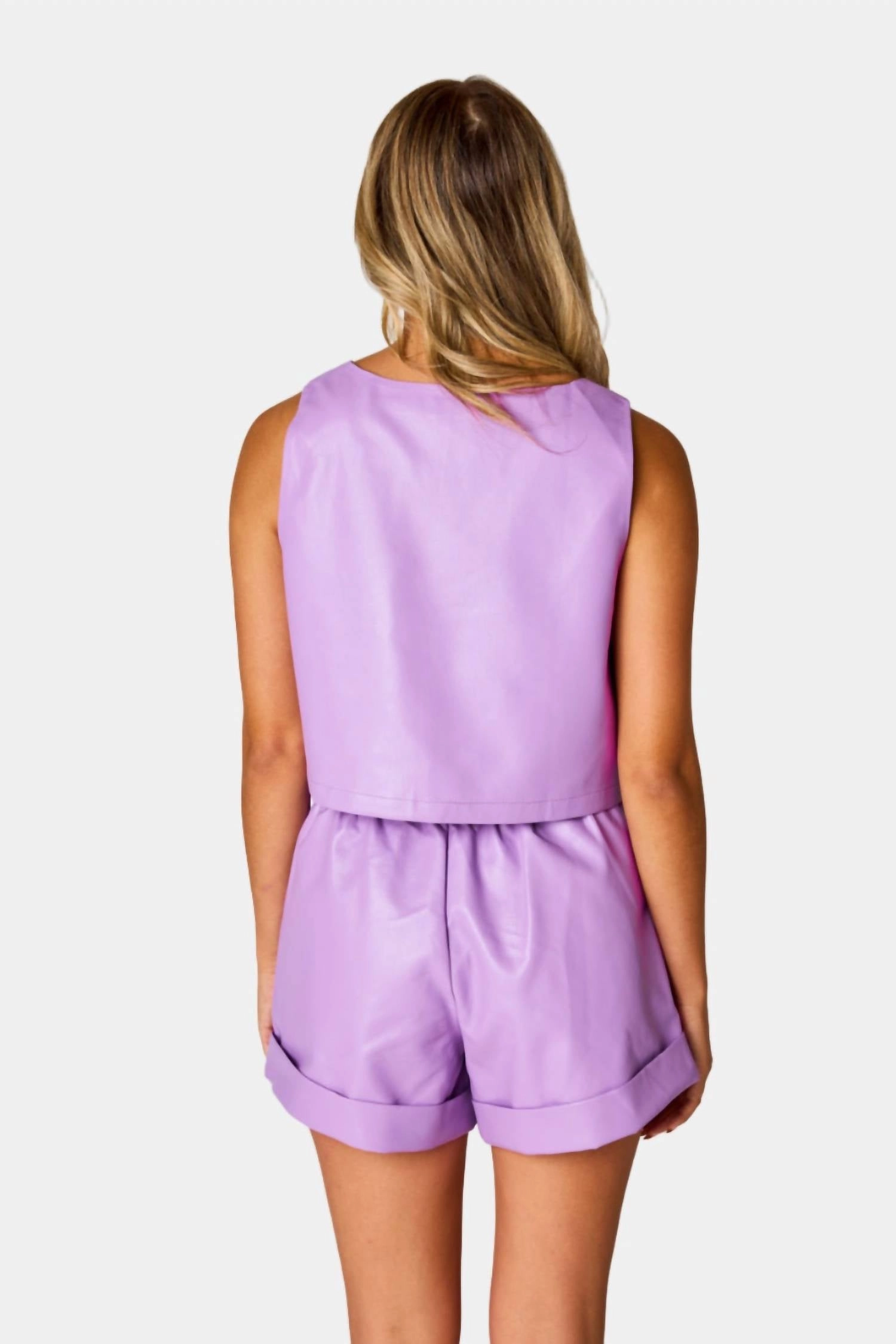 "it's Game Day!" Purple Faux Leather Crop Top