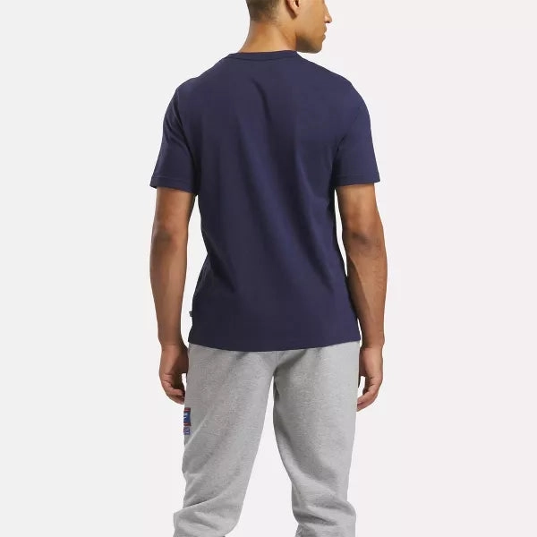 REEBOK MEN'S IDENTITY BADGE NAVY TEE
