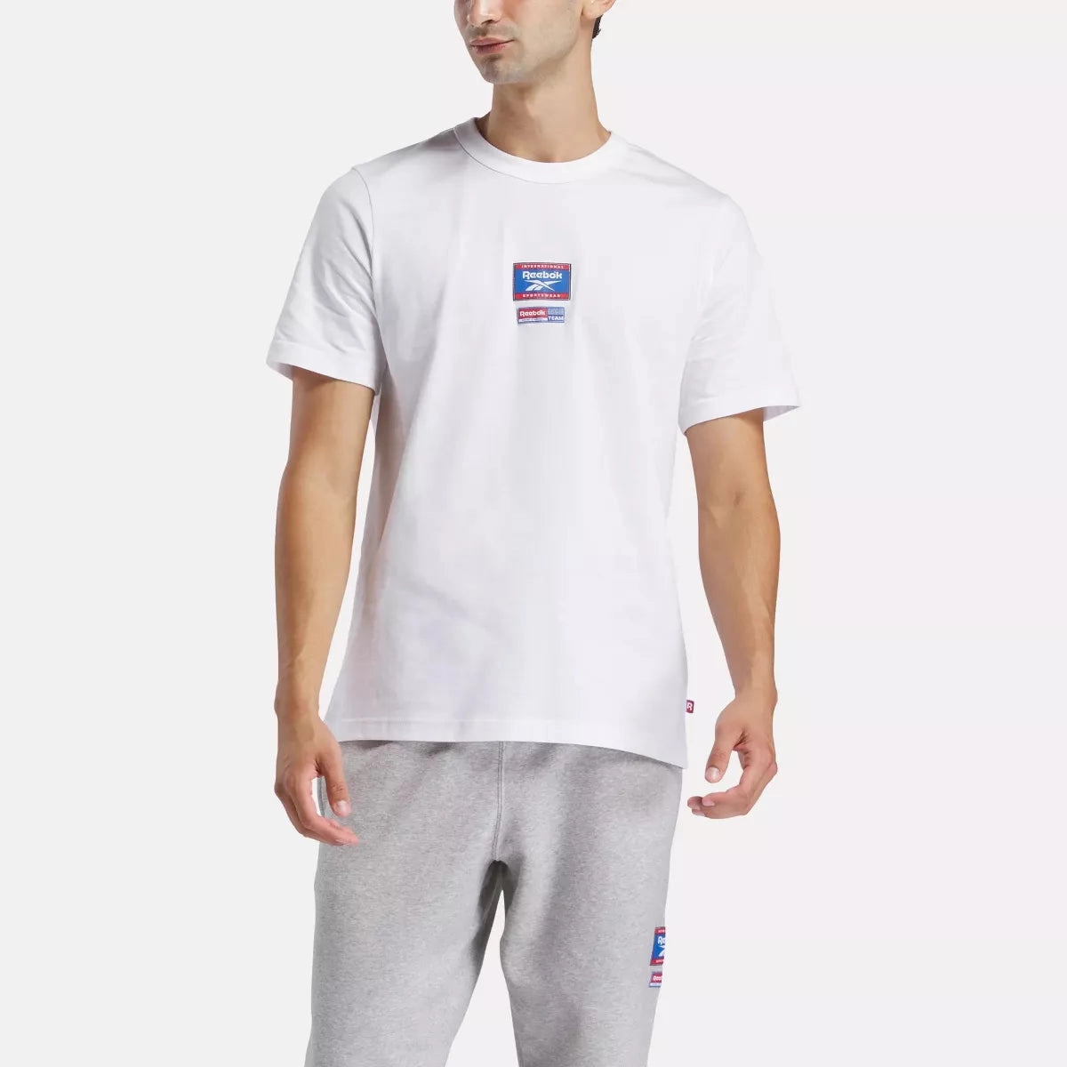 REEBOK MEN'S IDENTITY BADGE WHITE TEE