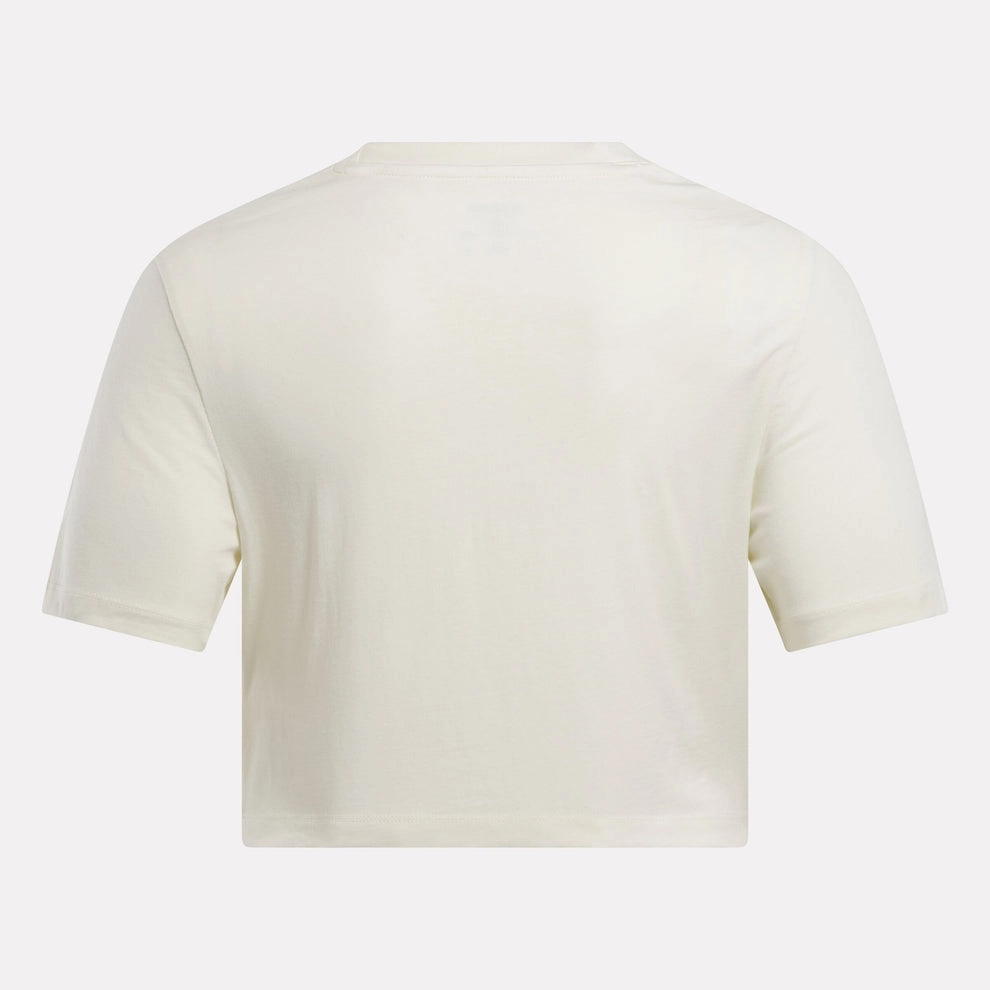 REEBOK WOMEN'S IDENTITY BIG LOGO CROP CHALK WHITE TEE