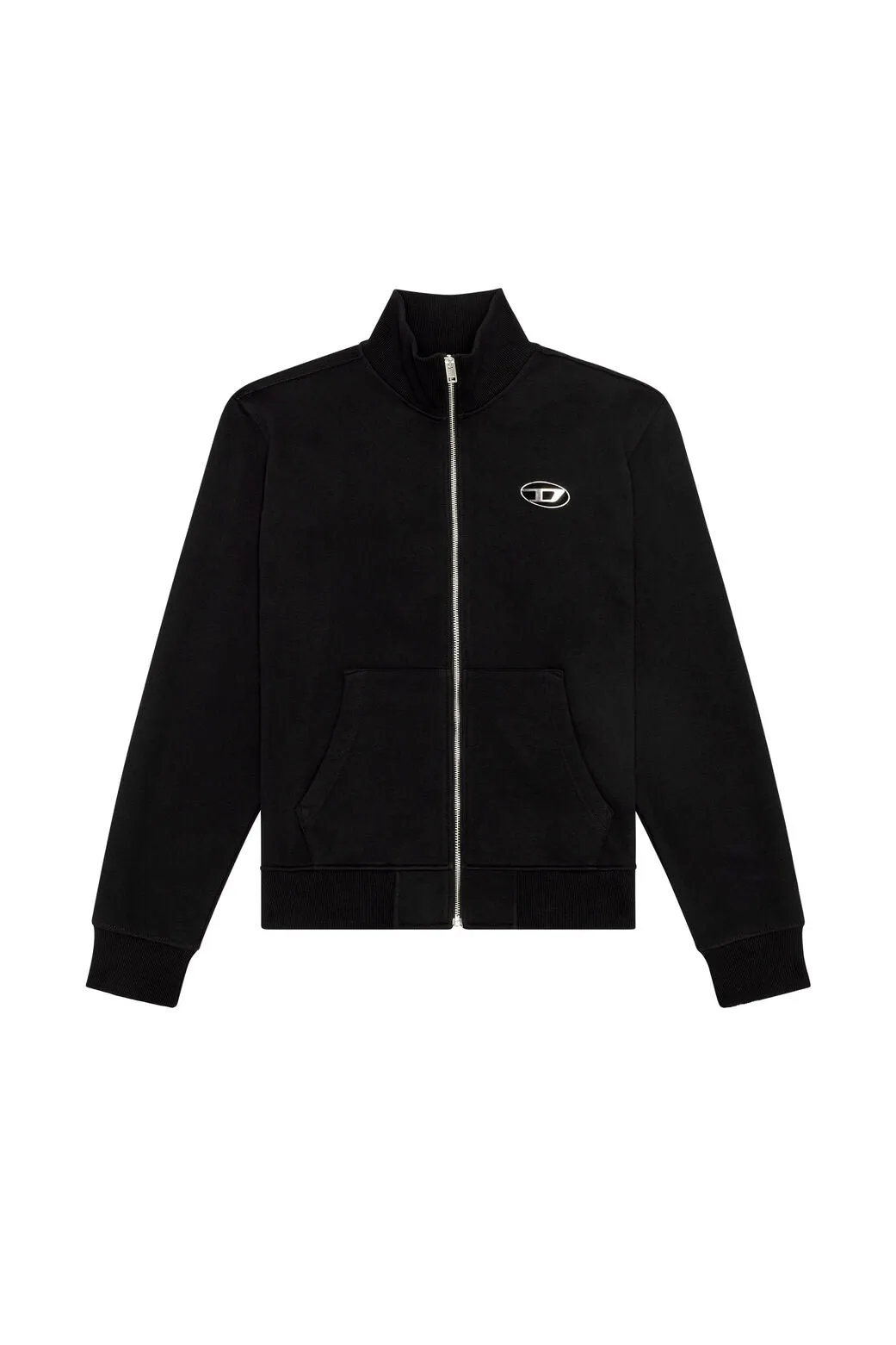 S-Ginni-Zip-Od Zip-up sweatshirt with metallic logo Black