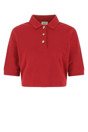 Saint Laurent Straight Hem Cropped Polo Top