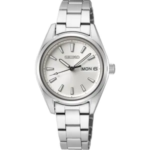Seiko Women's Watch - Classic Quartz Silver Tone Dial Steel Bracelet | SUR349P1