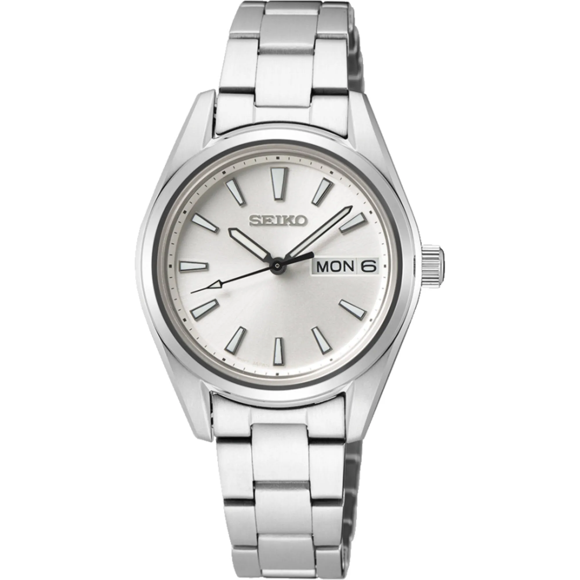 Seiko Women's Watch - Classic Quartz Silver Tone Dial Steel Bracelet | SUR349P1